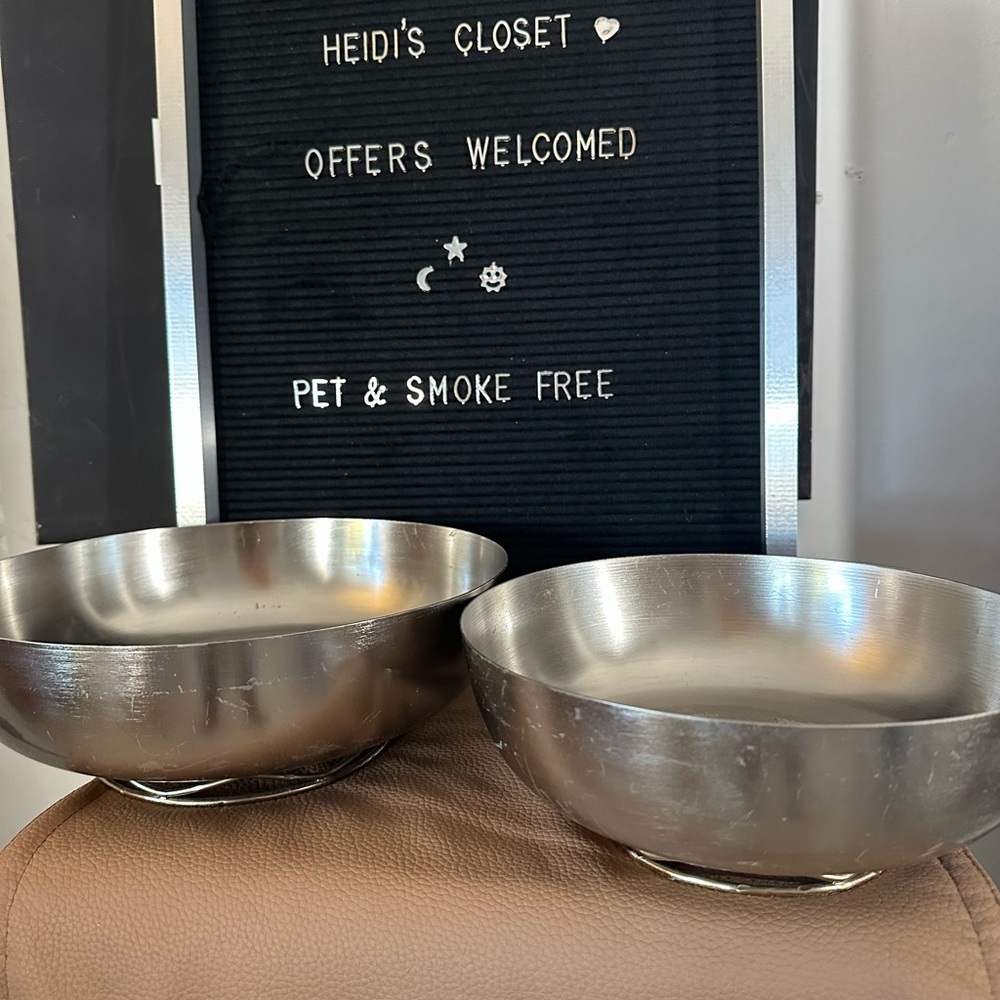 🆕2 Silver/Gold Indian Decorative Metal Bowls